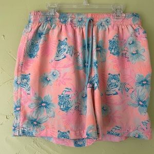 Chubbies 5.5-inch Swim Shorts - Tiger/Floral Print Orange/Pink/Blue M